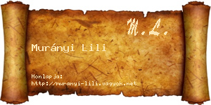 Murányi Lili névjegykártya